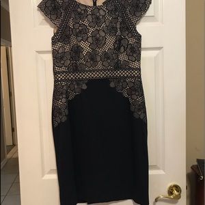 Navy Blue dress with lace details